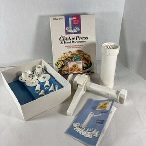 Hutzler Gerda Cookie Press & Food Decorator Easy Action Shapes Two Tone Vtg NOS